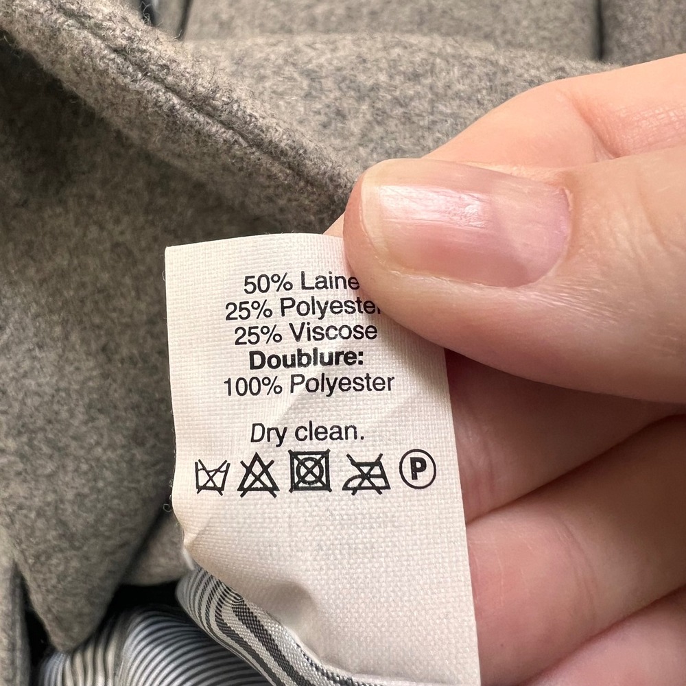J.Crew Wool Blend Schoolboy Blazer Gray Gold Crest Button G7168 Womens 6 Preppy - Picture 6 of 6